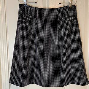 Outback Red M The Limited Black and White Polka Dot Skirt Pockets Pleated